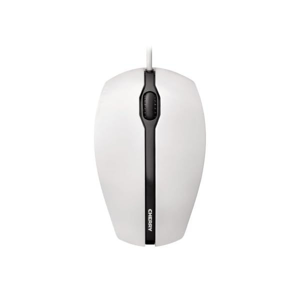 Cherry JM-0300 - Ratón USB, Óptico, PC/ordenador portátil, 1,8m, 100 mA, Blanco/Gris