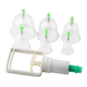SHREYAGN Pull Out 6pcs Apparatus vacuum cupping kit vacuum apparatus therapy relax massager curve suction pumps (6 pcs)