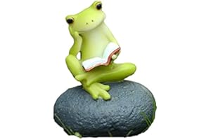 Gemmia Figurine Grenouille Fée Jardin Miniature- Grenouille pensante sur Le Rocher