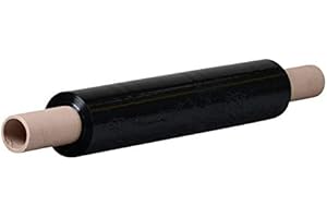 TotalPack Quality Extended Core Pallet Stretch Wrap Strong Shrink Film Ideal to Wrap Pallets, Boxes When Moving House (Black, 400mmx250m x6)