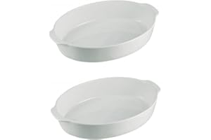 FOFO' SET DI 2 PIROFILA OVALE,PIATTO IN CERAMICA DA FORNO FORMATO MEDIO Cm.24x14,5x5