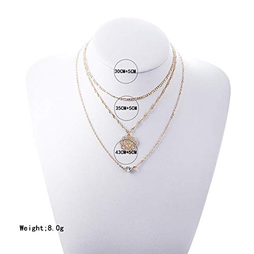 azurely Fije El Collar Colgante De Múltiples Capas De Las Mujeres Cruzadas Ornamento Simple Del Diamante Del Corazón Para Casi Todas Las Ocasiones Aniversario, Compromiso, Fiesta De Cumpleaños.