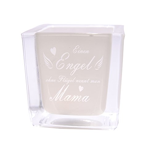 Leonardo Teelicht „Engel ohne Flügel nennt man Mama“ Windlicht mit Gravur | Geschenk Muttertag + Mutter + Mama - 3
