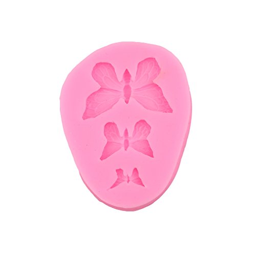 HENGSONG 3-Loch Schmetterling Silikon Ausstecher Ausstechform für Marzipan Fondant Tortendeko Seife Form Kuchen Hochzeitstorte - 3
