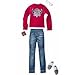 Price comparison product image Barbie Fashion Clothes for Ken: Cutie Maroon Sweater & Jeans