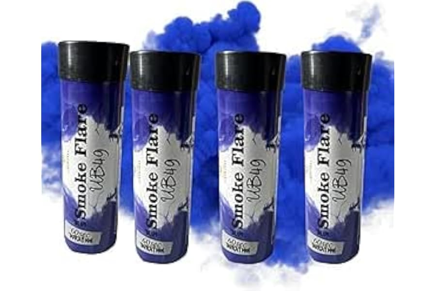4 X Blue Smoke Flare 60 second for weddings birthdays and partys