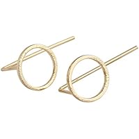 Selia rund open circle Ohrring round Ohrstecker kreis gold brushed Optik handgemacht Modeschmuck Schmuck, minimalist, geschenk
