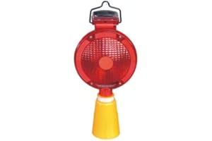 LONDONOW Solar Powered Roadsafe Traffic Cone - Red LED Barricade Light
