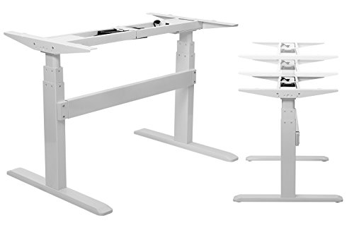 Elektrisch hhenverstellbarer Schreibtisch (Version 2017) mit 2 Motoren, Memory-Funktion und Softstart/-stopp, elektrisch hhenverstellbares Tischgestell - passend fr alle gngigen Tischplatten Elektrisch hhenverstellbarer Schreibtisch (Version 2017) mit 2 Motoren, Memory-Funktion und Softstart/-stopp, elektrisch hhenverstellbares Tischgestell - passend fr alle gngigen Tischplatten