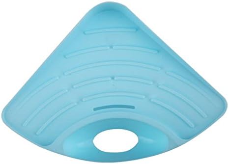 DaHanBL Multifunction Kitchen Sink Rack Corner Bathroom Soap Dish Wall Sponge Storage Rack(Blue)