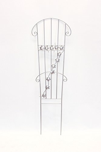 Frank Flechtwaren, 229224: Großes Rankgitter im 3er Set aus Metall, silber-farben - 3
