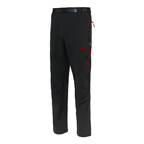 Izas Sander Pantalón de montaña, Hombre, Multicolor (Negro/Rojo), XL