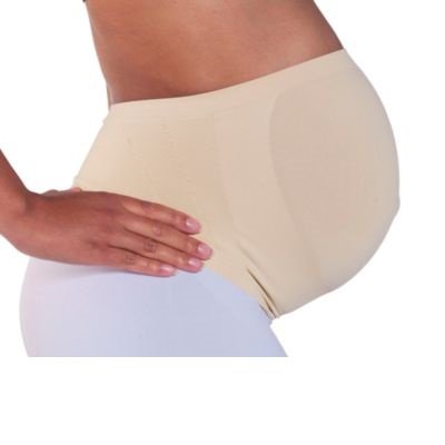100% SEAMLESS ULTIMATE COMFORT MATERNITY SUPPORT BELT BLACK WHITE NUDE (NUDE M)