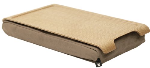BOSIGN "Mini"Laptray Laptop Kissen Notbooktisch Kissen mit Tisch Knietablett für Ihr Laptop, matt gummierte Oberfläche, Anti-Slip - in Natur Sandfarbend