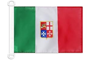 AZ FLAG Bandiera Navale Marina mercantile Italia, 30 x 45 cm speciale Nautismo, Padiglione Nautico
