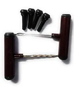 Tubeless Tyre Puncher Repair Kit (Cherry Color) with Rubber Tyre Valve Stems TR-414 (4 PCS)