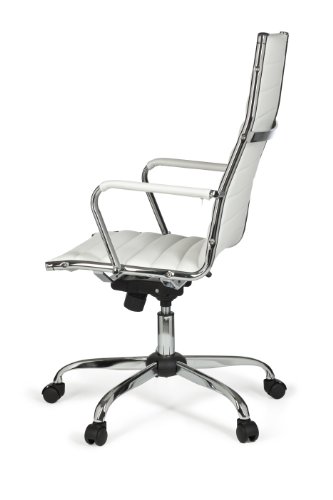 AMSTYLE Bürostuhl GENF 1 Bezug Kunstleder Weiß Design Schreibtischstuhl XXL 110kg Chefsessel höhenverstellbar Drehstuhl ergonomisch mit Armlehnen Rücken-Lehne Wippfunktion verstellbar Schalensitz hoch - 