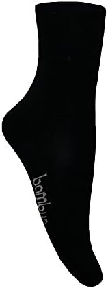 Wowerat 6 Pairs of Bamboo Socks without Rubber Insert in 5 Great Colours -  black - 9/11