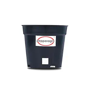 Pepper Agro Gardening Planter Black Flower Pots 6inch Set of 6Qty