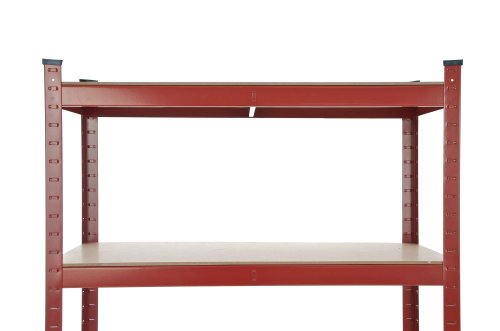 CLP Schwerlastregal, Metall, verzinkt, Tragkraft 875 kg, 5 Böden, Lagerregal Farbe + HÖHE wählbar rot, 180 x 90 x 45 cm - 6