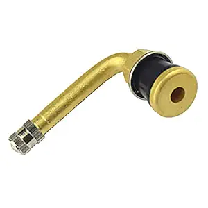FLAWISH Valve Stem Bent 90 Degree Angled - Brass Stem, Snap-in Rubber Base - Tubeless Tire Rim - Motorcycle Scooter ATV