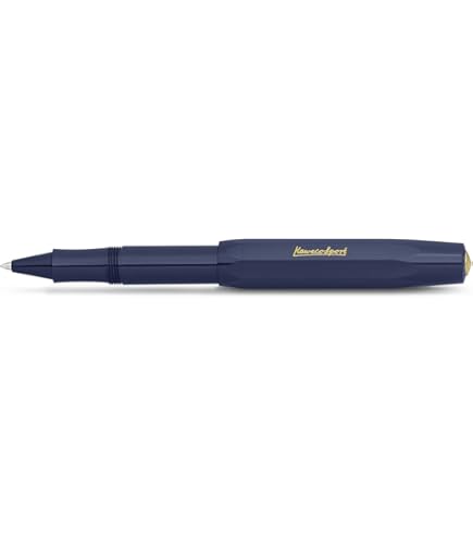 Kaweco Al Sport Gel inktpen blauw met 0,7 mm vulling voor links- en rechtshandigen in klassiek design met keramische bal I gelpen blauw gewassen 13,5 cm