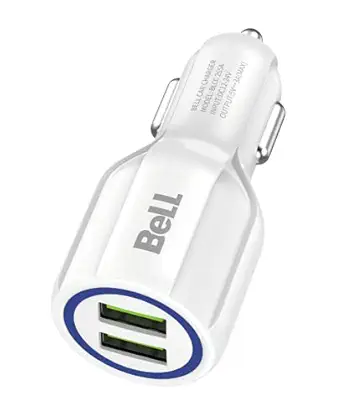 Bell BLCC 265A Car Charger is with Double USB and has 3.0A Output || BLCC 265A Micro || White