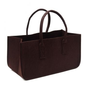 Filztasche braun Kaminholztasche Einkaufstasche Filz Shopper Zeitungstasche Dekoration Bastelkorb