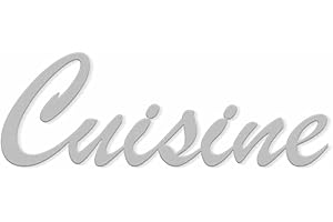 DECLEA Decorazione da appendere in legno Scritta CUISINE, Legno Decorativo per le pareti della Cucina Arredo Decorazione Fatta a Mano, Grigio Medio