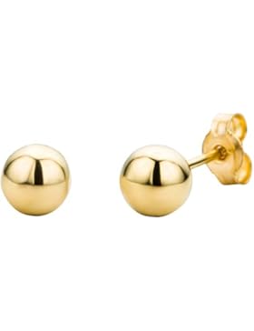 Miore Damen-Ohrstecker Kugel 375 Gelbgold 5 mm