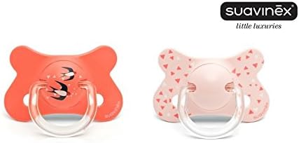 SUAVINEX "FUSION" Nr. 302889 - 2x Pacifiers Soothers Dummies Anatomical Silicone Teat/ LIGHT PINK + PINK (18m+)