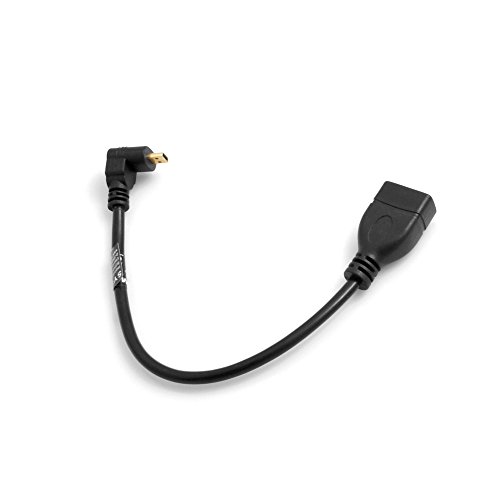 SYSTEM-S Micro HDMI (male) abwärts Winkel Winkelstecker 90° Gewinkelt zu HDMI (female) Eingang Buchse Kabel 22 cm