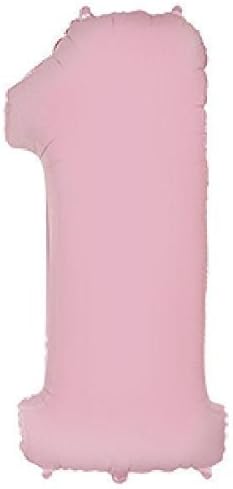 Number 1 Pastel Pink Jumbo Supershape Foil Balloon