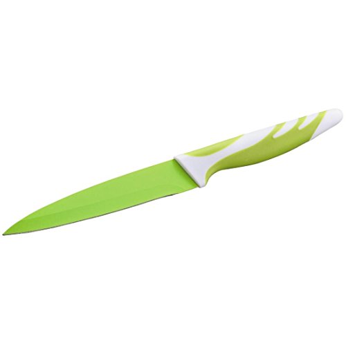 Xavax Messerblock Set mit vier Küchenmessern, gehärteter Stahl, gummierter Griff, grün/weiß - 7