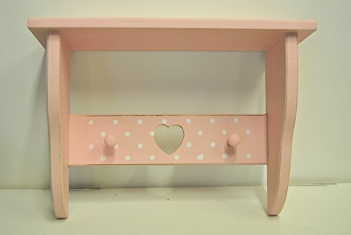 Baby Girls Nursery Bedroom Shelf with Pegs for Hanging