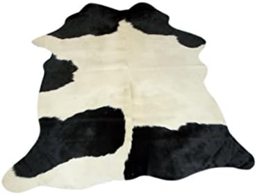 Cowhide Rug - Small Black and Cream Pattern - Approx 150 cm x 118 cm - Natural Luxury Designer Hide by Narbonne Leather Co - X14