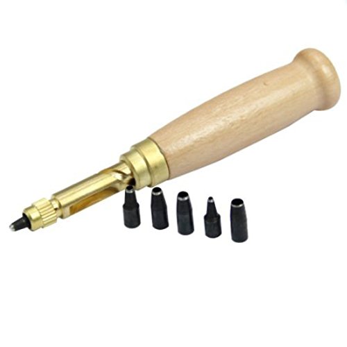 Hrph Automatische Gurte stanzen auswechselbare lange stumme Rotary Stanzen Stanzer Leather Craft Tools + 6pcs Tipps - 2