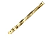 Uhrenband Uhrenarmband Unisex Vorzüglicher Edelstahl Gurt Massives Stahlband Glatte Erscheinung Fühle Mich überlegen 225 * 15 mm (Gold)