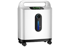 ALLNIS Concentrador de oxígeno portátil, 90% ± 3% concentrador de oxígeno doméstico de alta pureza 1-8 l/min ajustable para uso doméstico y de viaje (con cardán, versión alemana).
