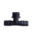 Greenage T Connector with 1/2 inch Male Threads and 16mm Barbed Ends for Agricultural Garden Drip Sprinkler Sprayer Irrigation-20 Pcs