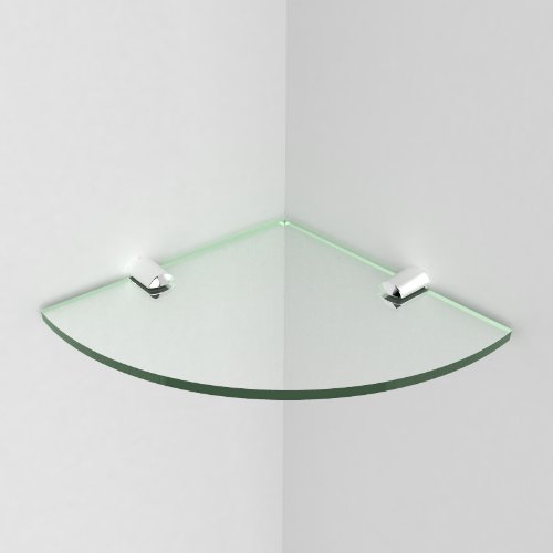 Eckregal fürs Badezimmer, Acryl, 150 mm, ca. 6 Zoll / 15,24 cm, wird mit Befestigungselementen aus Chrom geliefert Glass Effect