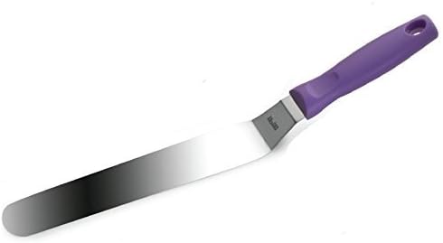 Angled Cake Spatula| 18/10 Stainless Steel with Plastic Handle, 25 cm | Tool for serving cake slices, pastry, pizza by TrendingTemple