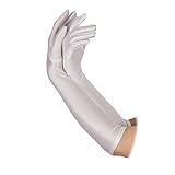 Paar Handschuhe Damen Kostüm-Zubehör für 20er, 30er - 40er/50er 60er Jahre, 80er Kostüm 43 cm, weiß