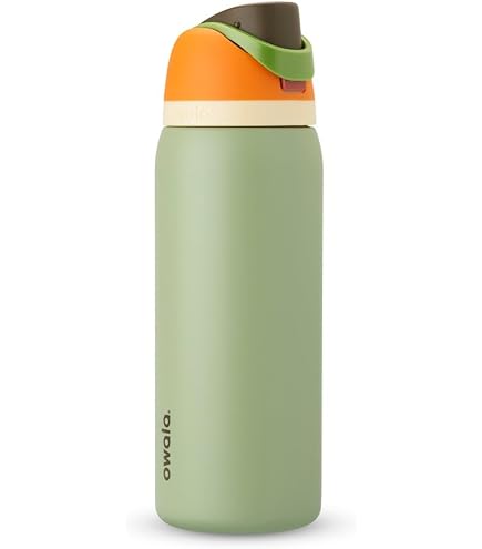 Owala FreeSip Edelstahl-Trinkflasche – 680 Ml, Isoliert, Mit Strohhalm & Deckelverschluss, BPA-frei, Orange/Hellbraun