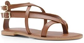 YourPrimeOutlet Womens Amy Wide Fit Leather Wrap Strap Sandals - 3