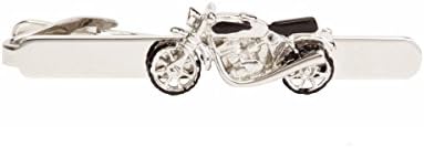 Novelty Motor Bike Tie Clip Set In Polished Rhodium Plate By Dalaco In Presentation Box - The Ideal Gift For All Motorcycling Lovers (100-1031)