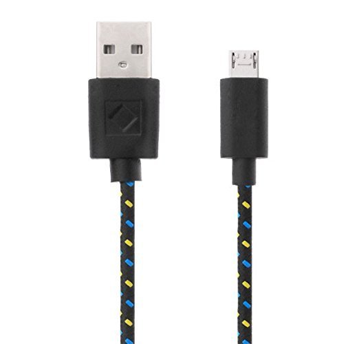 JUNGEN 2m Premium Micro USB auf USB Kabel mit Metallstecker Nylonmantel besonders strapazierfähig flexibles Lade- und Datenkabel mit vergoldeten Kontakten für Android, Samsung, HTC, und mehr (schwarz) - 3
