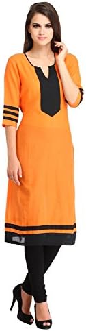 Makxziya Mustard Rayon Kurta For Women