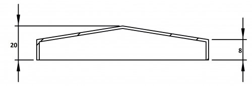 Pyramidenkappe, geschliffen, Ecken überschliffen, 120x120mm - 2
