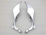 Color: cromo dlll Hoja de llama Cromado Side Espejos para Harley Sportster Dyna Softail Custom Fat Boy Cruiser Chopper Chopper Custom Bikes con rosca de 8 mm/10 mm